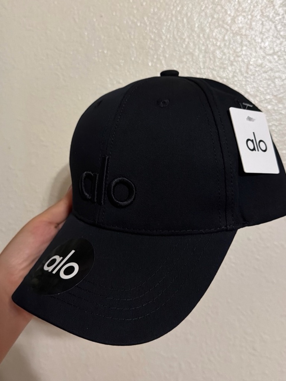 ALO Yoga Black Embroidered Logo Baseball Cap